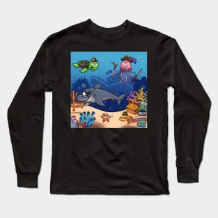 Pirate Sea Creatures Long Sleeve T-Shirt